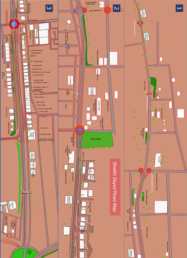 DubaiCityGuide.com - Sheikh Zayed Road Area Map