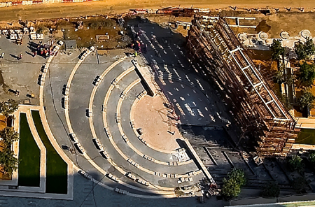 Aerial view of The Galleries at Downtown Jebel Ali.