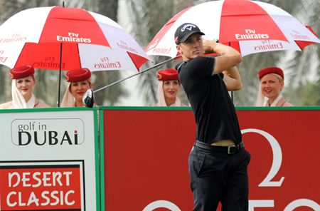 Alexander Noren - an early pace setter at Emirates Golf Club - during his first round of the Omega Dubai Desert Classic.