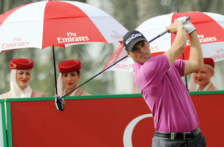 Germany’s Martin Kaymer in action during Day One of the Omega Dubai Desert Classic.