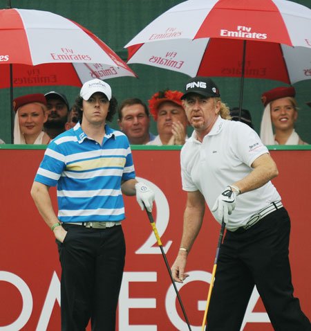 Rory and Jimenez on Day 2 of Dubai Desert Classic