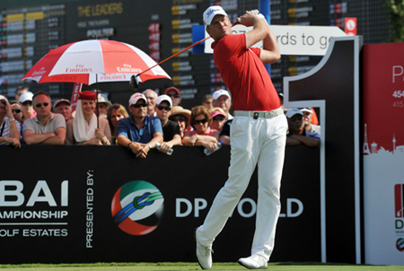 Robert Karlsson en route to winning the $7.5 million Dubai World Championship. 