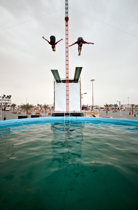 Visually Stunning Sport Performance ’Acapulco High Dive Show’ Attracts Crowds At Global Village 