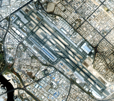 Dubai International Airport captured by DubaiSat-1