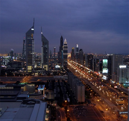 Sheikh Zayed Road by night