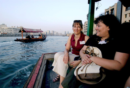 Tourists Enjoying Abra Ride ath