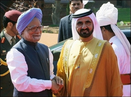 Sheikh Mohammed with Manmohan