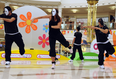 Hip Hop dancers performing at Deira City Centre as part of DSS celebrations