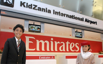 Emirates check in counters at KidZania at The Dubai Mall